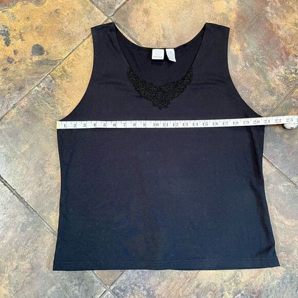 Extra Touch Women’s Black Tank Top Floral V-Neck Size 3X - Picture 5 of 8